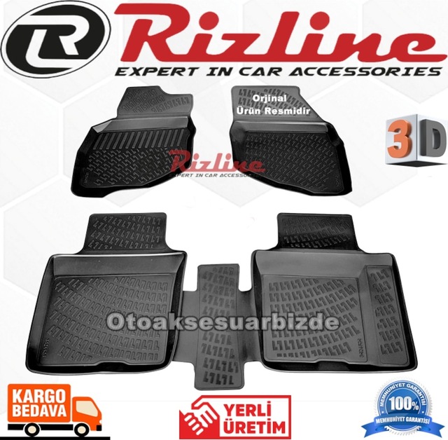 Honda Jazz 3D Paspas Havuzlu Siyah 2002-2008 Arası Rizline N11.8433