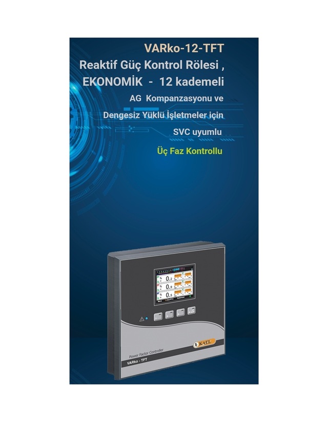 Varko-12-tft Reaktif Güç Kontrol Rölesi Ekonomik - 12 Kademeli S