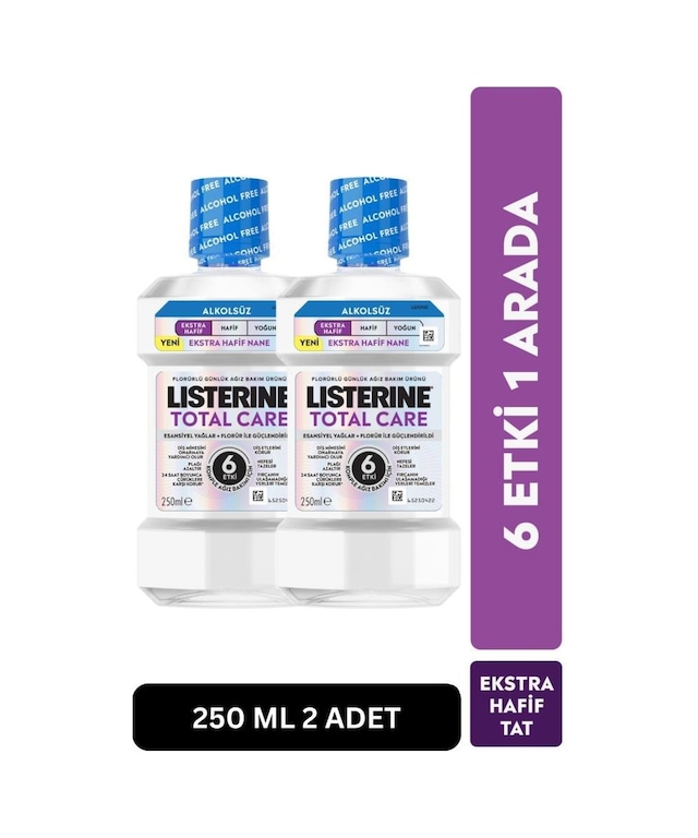 Listerine Total Care Ekstra Hafif Tat Ağız Bakım Suyu 250 Ml 2 Adet
