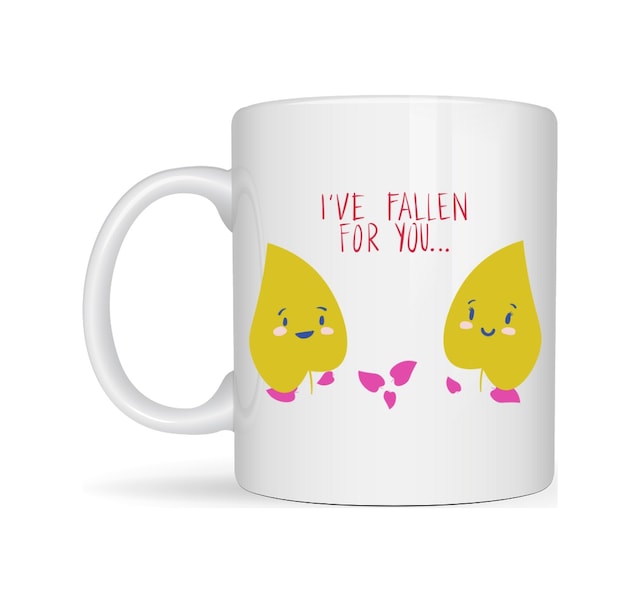 Kupa & Bardak Model 29 I Ve Fallen For You Yazılı Sevimli Aşk Temalı Porselen