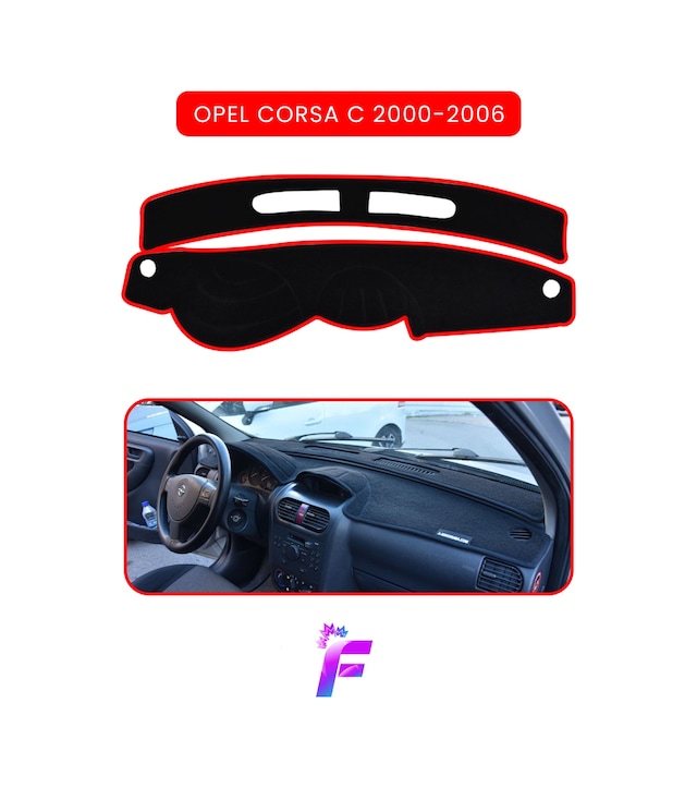 Opel Corsa C 2000-2006 Torpido Örtüsü Güneşten Korur Kolay Montaj Tam Uyum Tam Koruma T39 Torpido Halısı