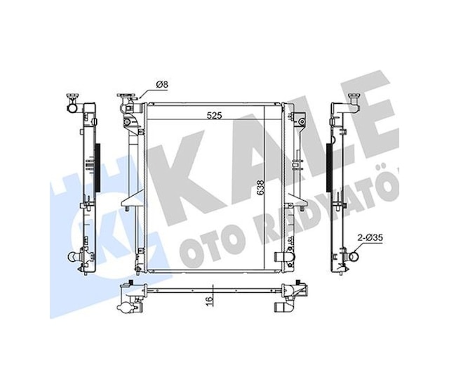 Radyatör - 981 - Mıtsubıshı L200 - Dpmıx-hb - Al/pl/brz 525x638x16