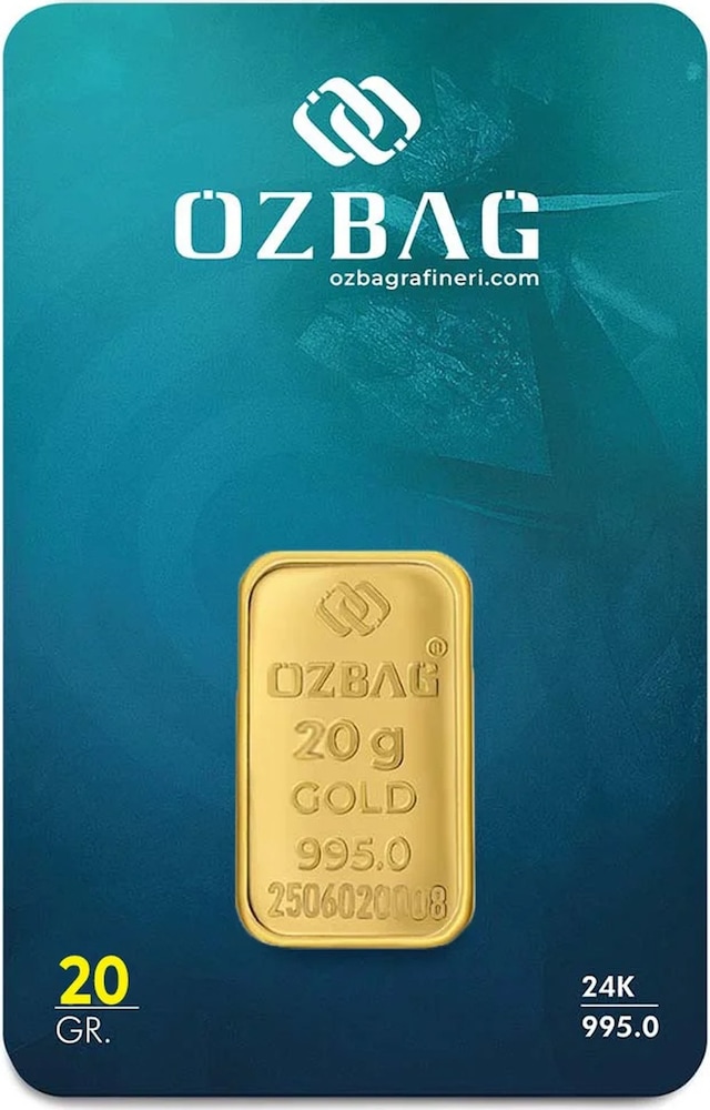 AgaKulche 24 Ayar 20 gr 995 Özbağ Külçe Altın