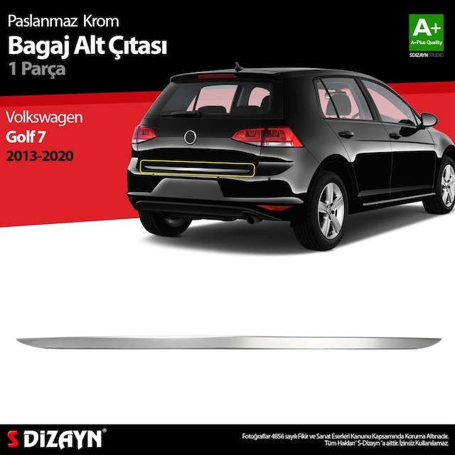 S-Dizayn Vw Golf 7 Krom Bagaj Alt Çıta 2013-2020 N11.5766