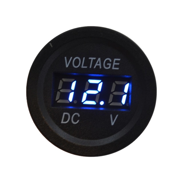 12v 24v Dc Voltmetre Yuvarlak Düz