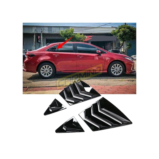 Toyota Corolla Uyumlu Kelebek Cam Vizörü Piano Black 2019-2021