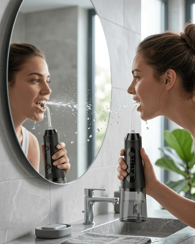 Lb Ipx7 Su Geçirmez Şarjlı Ağız Duşu 320 Ml Su Tanklı 4 Modlu Temizlik Cihazı