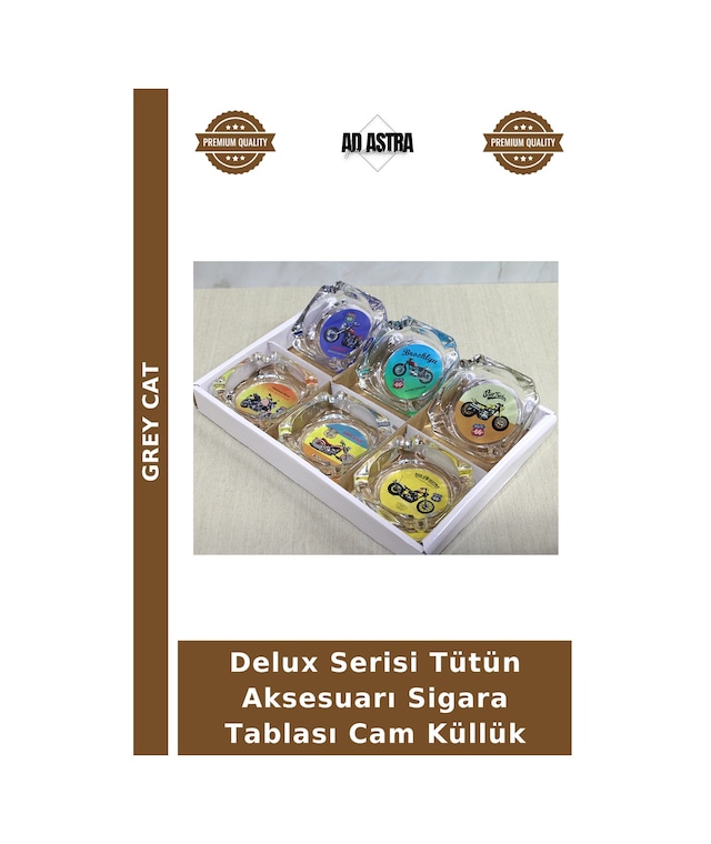 Delux Serisi Aksesuarı Sigara Tablası Cam Küllük