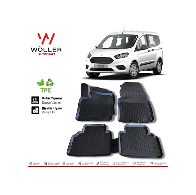 Ford Courier Paspas 2014 2022 Arası 3D Havuzlu Wöller Paspas