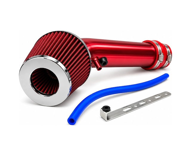 Kırmızı Krom Spor Açık Hava Filtre Seti-boru Çapı 7,6cm-uzunluk 45cm