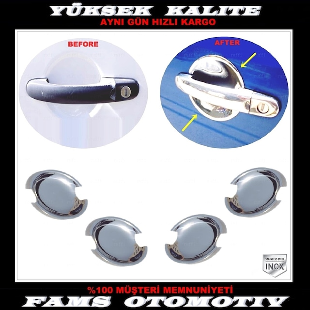 Vw T5 Transporter Krom Kapı Kolu Tası 4 Kapı 2003-2015 P.Çelik