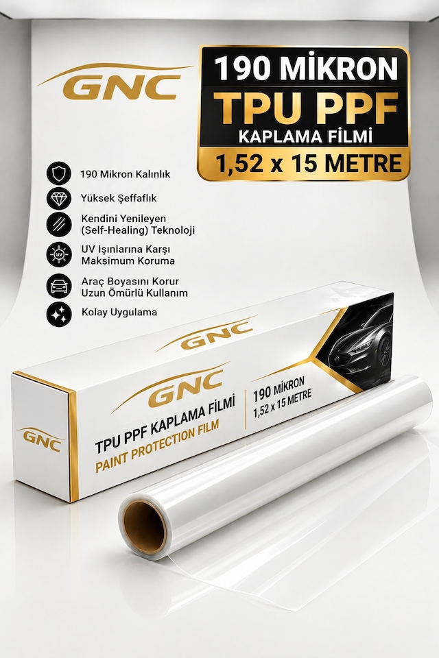 Gnc 190 Mikron Tpu Ppf Kaplama Filmi 1,52 X 15 Metre