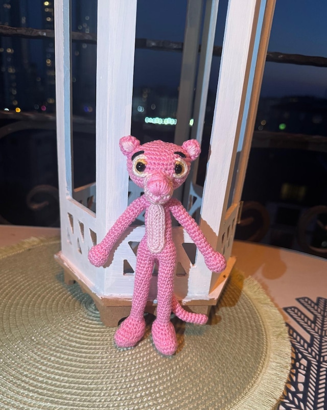 Pembe Panter Amigurumi Karakter 18 Cm 009