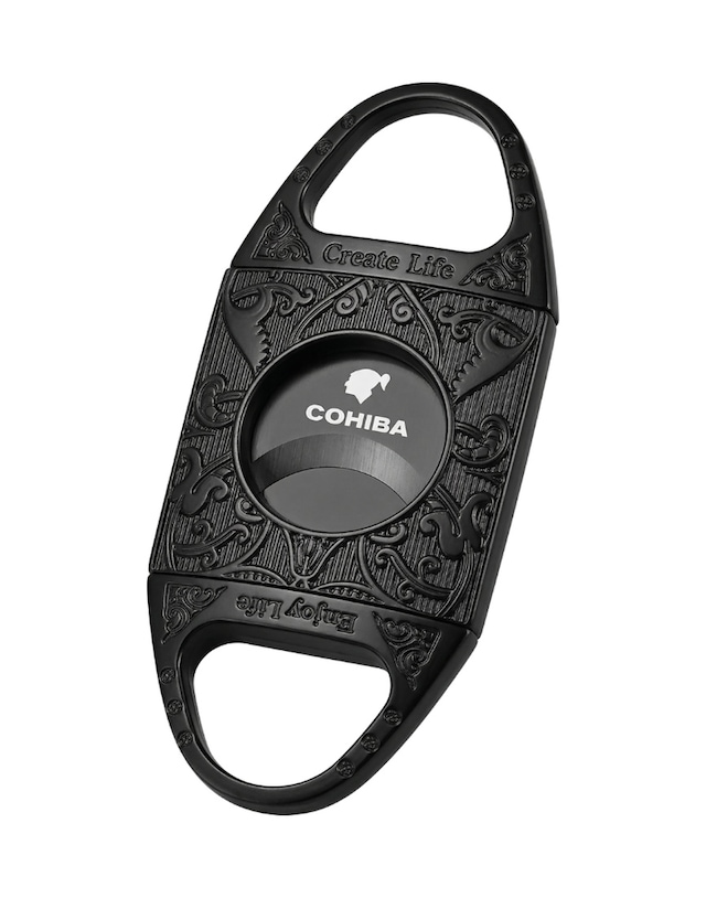 Cohiba Siyah Desenli Metal Puro Makası Kesici - Trp7107