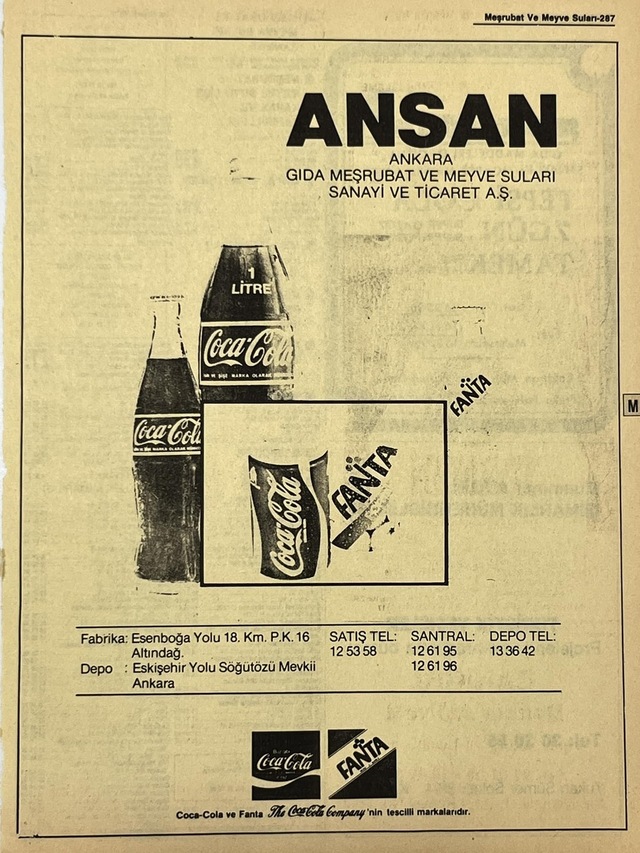 Ankara 1986 Meslek Reklam İlanı Efemera S287 Teşhir Ürün