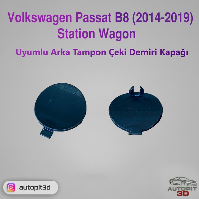Volkswagen Passat B8 2014-2019 Station Wagon Uyumlu Arka Tampon Çeki Demiri Kapağı