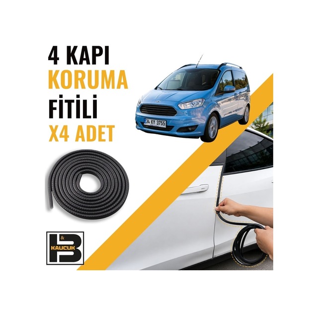 Ford Courier 2014-2023 Kapı Koruma Fitili-4 Kapı-siyah-bm2392