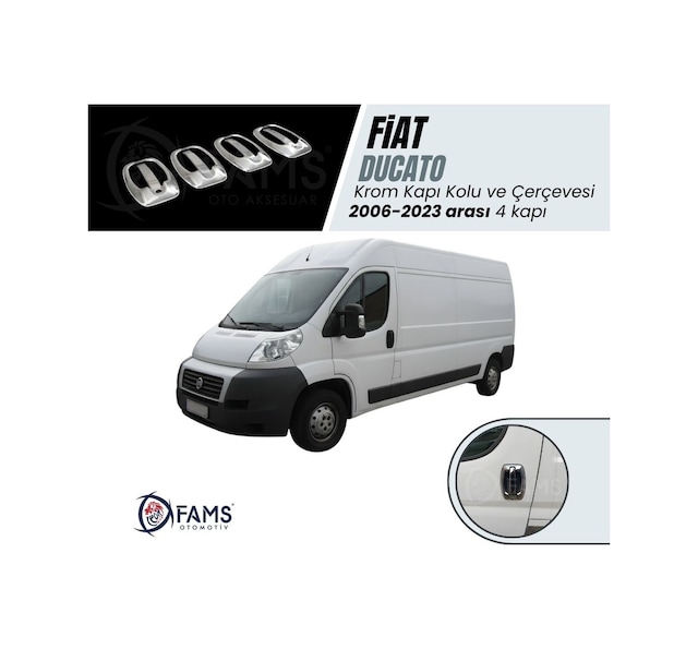 Fiat Ducato Krom Kapı Kolu+Çerçeve 4 Kapı 8 Parça 2006 ve Üzeri