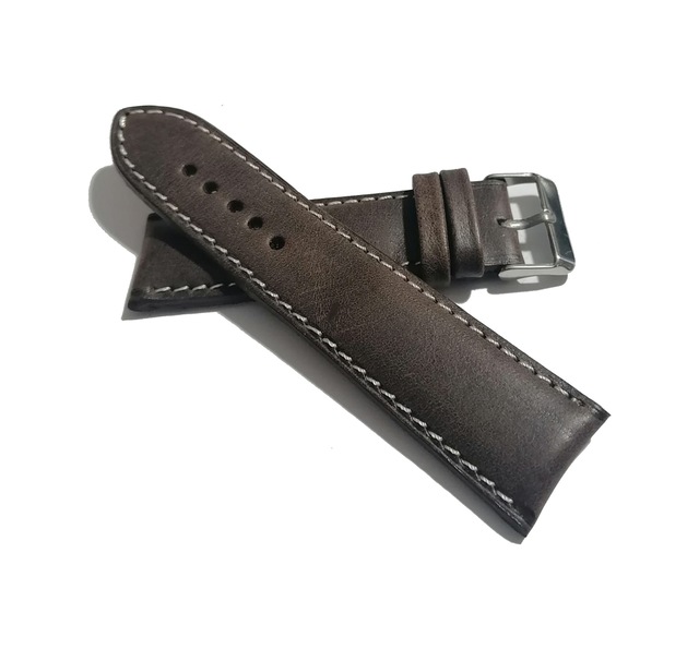 Fado &hertür Saate &uygun Hakiki Deri 24 Mm Koyu Kahve Saat Kordonun 451 Koyu Kahverengi