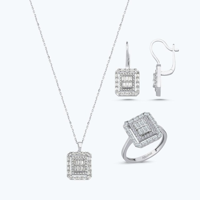 Altınbaş Altın Üçlü Baget Taşlı Set Utkss0113-24875-set