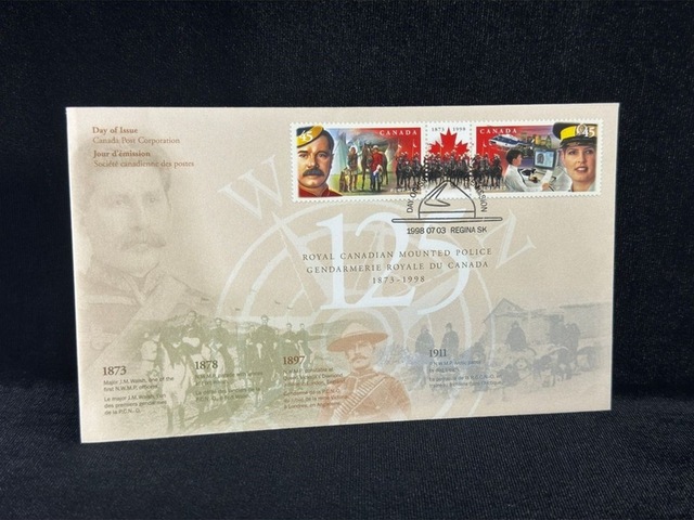1998 Royal Canadian Mounted Police Fdc Kanada Kraliyet Polisi Jandarması İlk Gün Zarfı Özel Gün Dam Teşhir Ürün