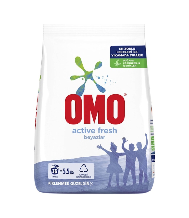Omo Matik Active Fresh Beyazlar için Toz Çamaşır Deterjanı 5500 G