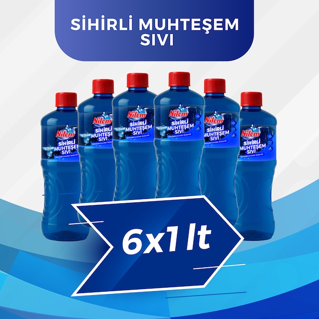 Nilem Sihirli Muhteşem Sıvı Fayans ve Duşakabin Temizleyici 6 x 1 L