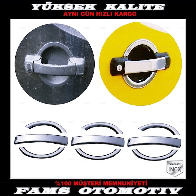 Famsotomotiv Fiat Doblo Krom Kapı Kolu 3 Kapı 2000-2010 P. Çelik