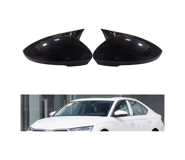 Skoda Octavia Mk4 Yarasa Ayna Kapağı Pianoblack 2021-2024 Uyumlu İthal Abs Plastik A+ Kalite