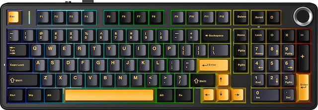 Aula F99 Pro 3 Modlu Rgb Hot Swap Mekanik Star Vector Switch Kablosuz Makrolu Klavye Siyah