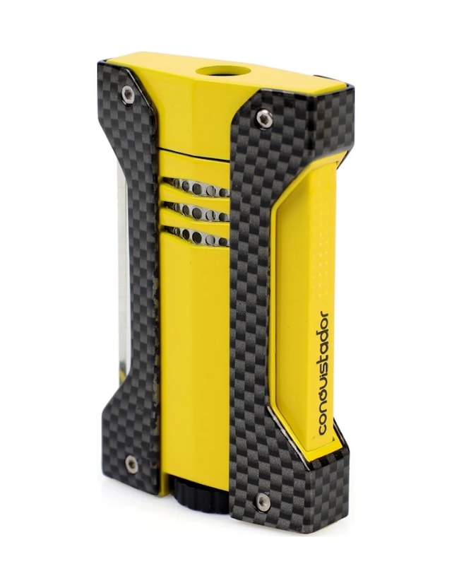 Conquistador Tek Torch Pürmüz Karbon Sarı Defi Extreme Dizayn Metal Puro Çakmağı Cnq-021