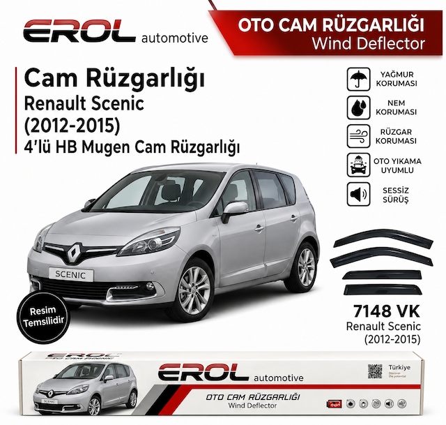 Renault Scenic 2012-2015 4'lü Mugen Cam Rüzgarlığı