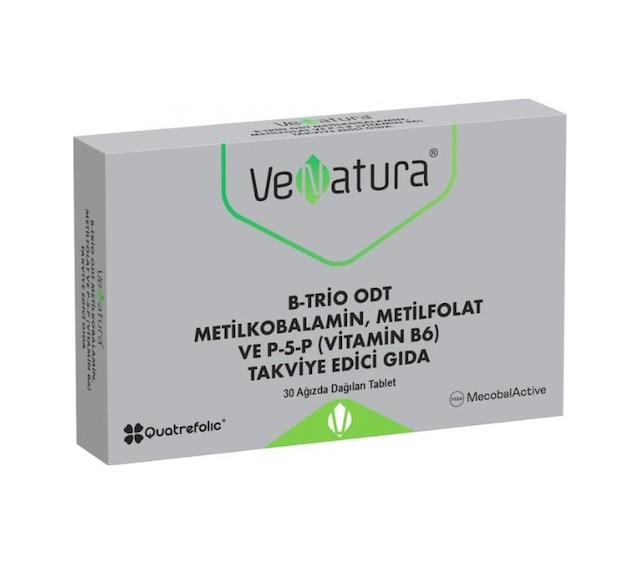 Venatura B-Trio Odt Metilkobalamin, Metilfolat Ve P-5-p Vitamin 30 Tablet