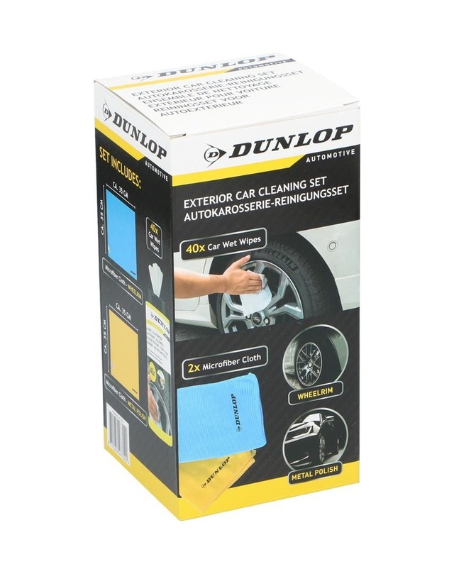 Dunlop Dun102 Araç Temizlik Seti 2 Adet Mikrofiber Bez 35x35 Cm 250 G/m² + 40 Adet Temizleme Mendili