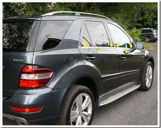 Woc Chrome Mercedes Ml Klasse W164 Krom Cam Çıtası 2006-2011 4 Pa