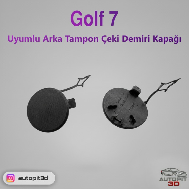 Golf 7 Uyumlu Arka Tampon Çeki Demiri Kapağı
