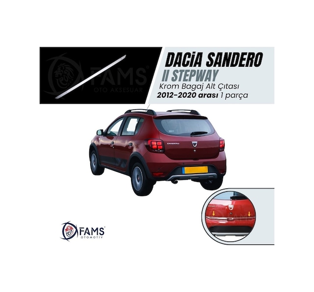 Dacia Sandero Stepway Krom Bagaj Alt Çıtası 2012-2020 P.Çelik