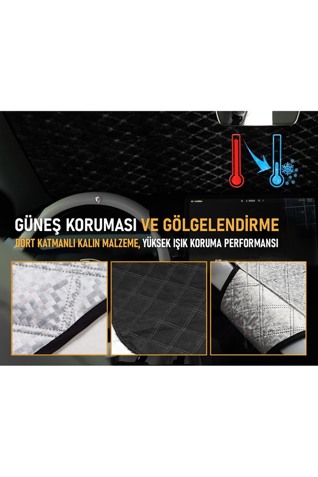 Araba,oto Ön Cam Koruma Örtüsü, Termal Araç Güneşlik, Oto Buzlanma Önleyici Kar Brandası 155-125cm 155x125