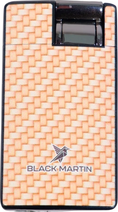 Black Martin Tek Torch Pürmüz Karbon Desenli Sarı Puro Çakmağı - Tr9295