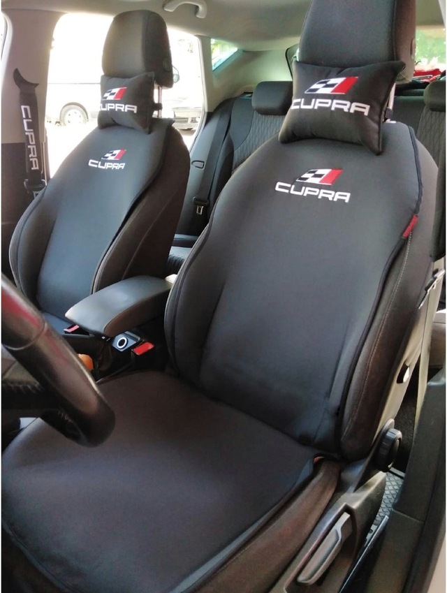 Seat Cupra Logo Nakışlı Ön Ikili Oto Koltuk Kılıfı
