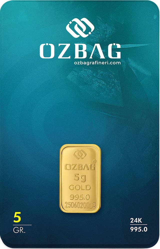 AgaKulche 24 Ayar 5 gr 995 Özbağ Külçe Altın
