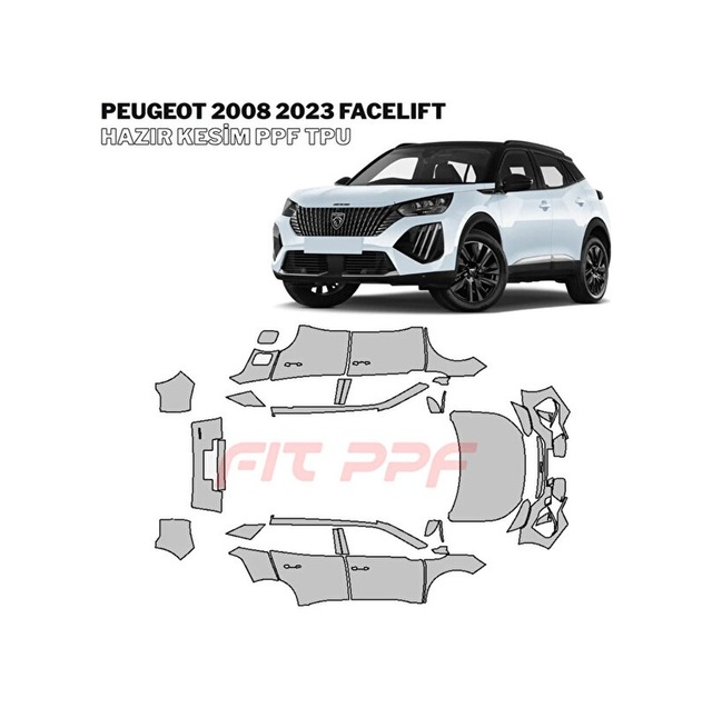 Peugeot 2008 - 2023 Facelıft 210 Mikron Premium Tpu Ppf Kaplama Seti-tam Gövde