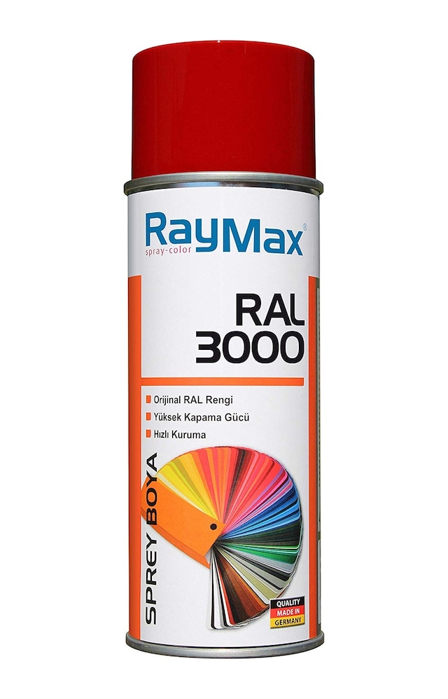 Raymax Akrilik Sprey Ral 3000 Ateş Kırmızı 400 ML.Made in Germany