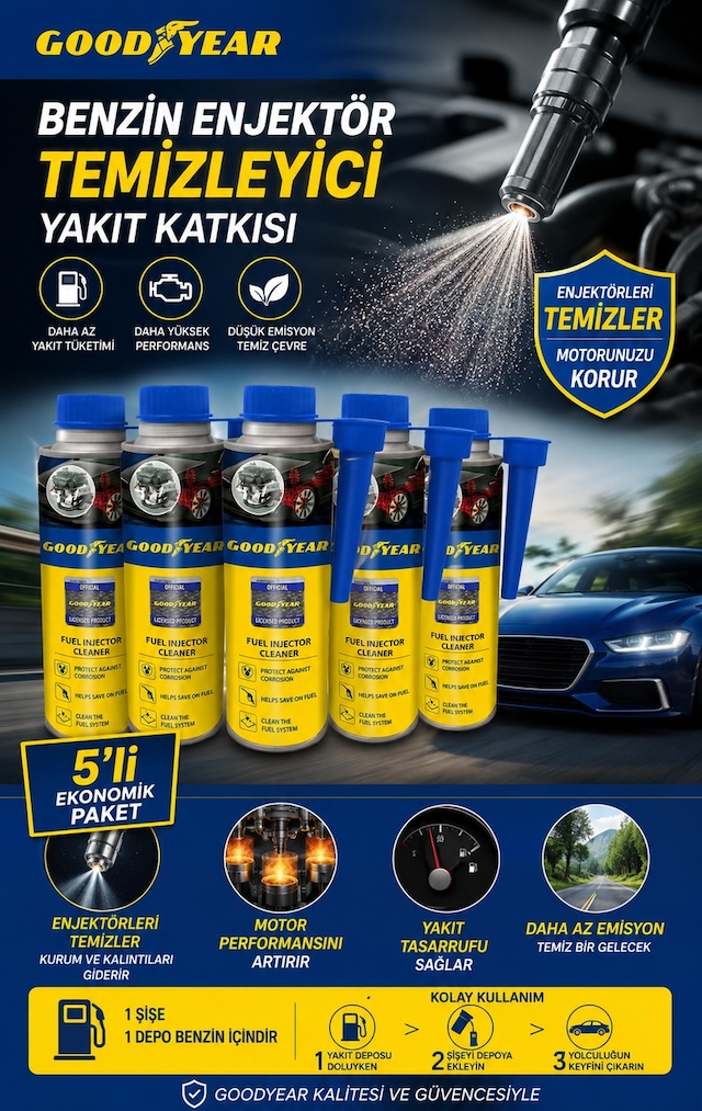 Goodyear Goodyear 5'li Benzin Enjektör Temizleyici Yakıt Katkısı 300 Ml