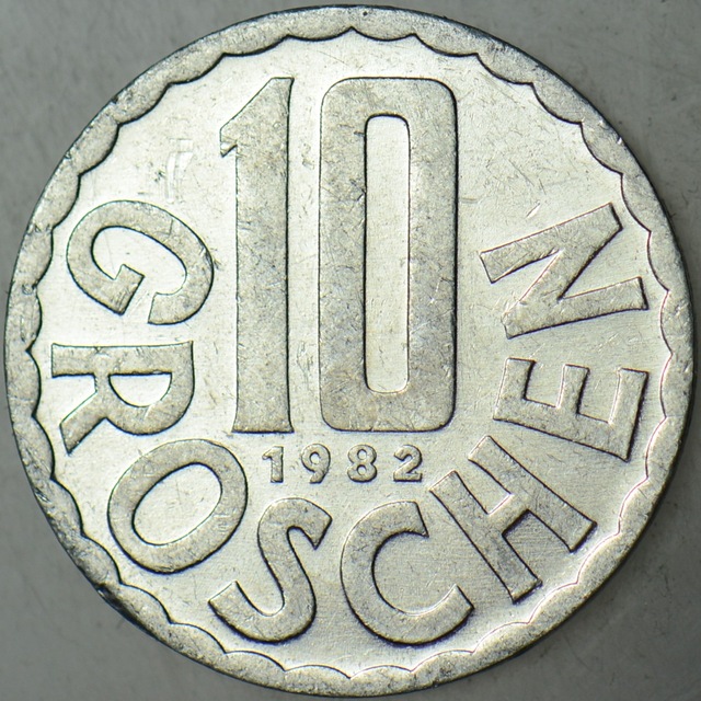 Avusturya 10 Groschen 1982.