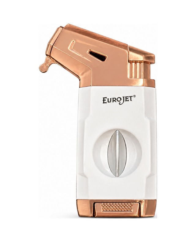 Eurojet Tek Torch Pürmüz Dahili V Kesicili Beyaz Bronz Puro Çakmağı Trm1025