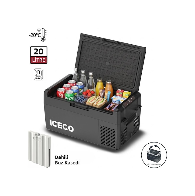 Iceco Mcd20b 12/24volt 20 Litre Kompresörlü Oto Buzdolabı/dondurucu + Buz Kaseti