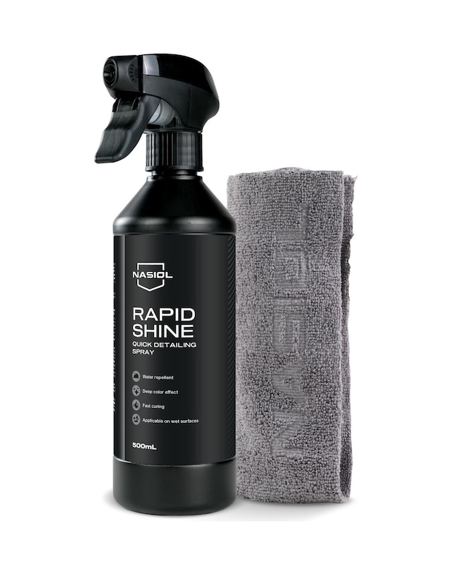 Nasiol-SET 21-Rapidshine Araç Hızlı Nano Detay Spreyi ve Mikrofiber Detailing Bez (2Adt) Seti