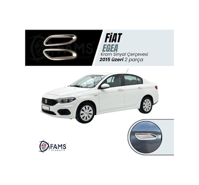 Fiat Egea Krom Sinyal Çerçevesi 2 Prç 2015 Üzeri Paslanmaz Çelik