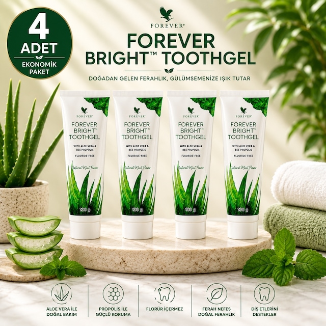 Forever Bright Aloe Vera Özlü Diş Macunu 4 x 130 G